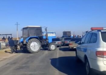 «Басқа шара қалмады»: Түркістан облысында мақта бағасына наразы шаруалар жолды жауып тастады